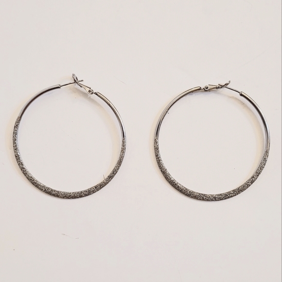 Silver/Sparkle hoops - Picture 2 of 8